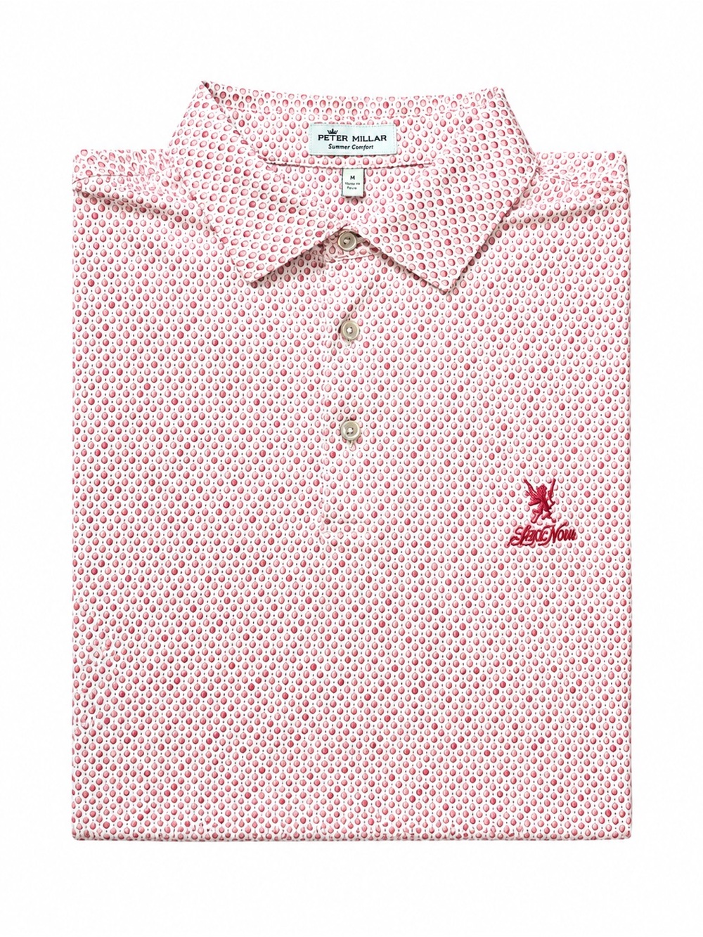 Peter Millar Pink Micro-Pattern (Wine Glasses) Performance Polo